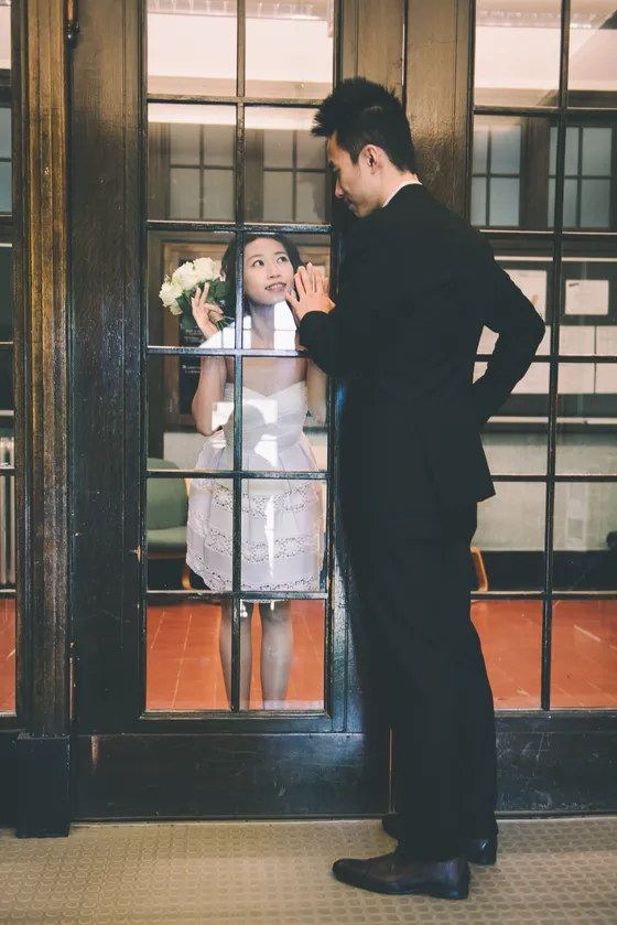 Natural smile during engagement photography session
