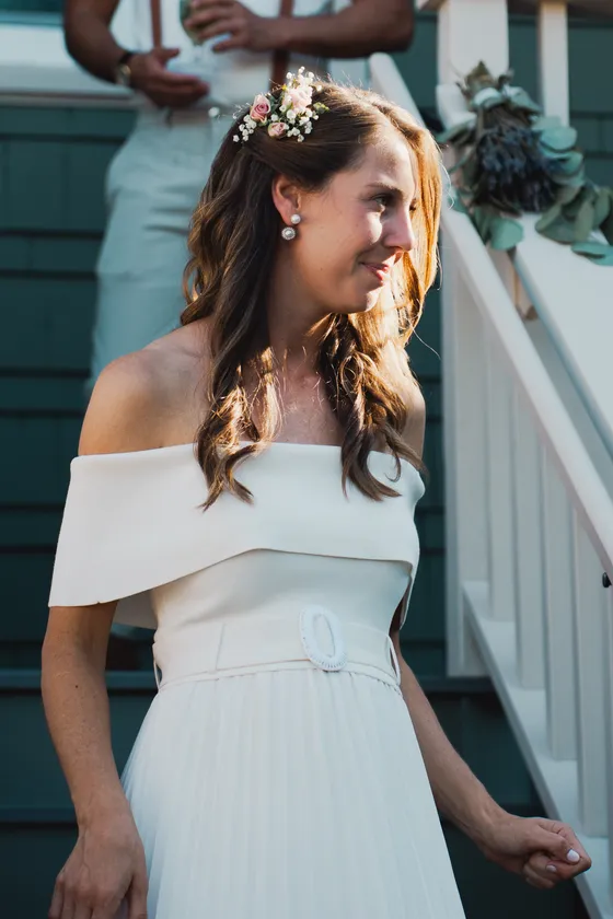 Bridesmaids supporting the bride