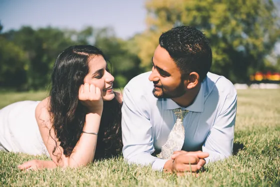 Engagement portrait showcasing genuine connection