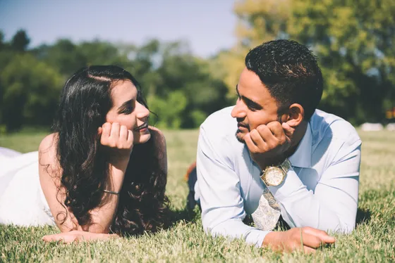 Natural smile during engagement photography session