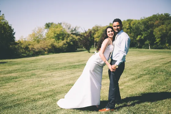 Romantic engagement portrait in natural lighting