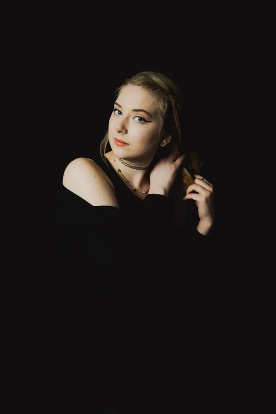 Studio session with professional makeup and styling